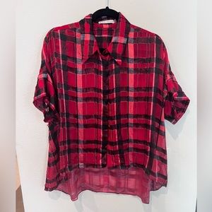 Alice and Olivia Plaid top